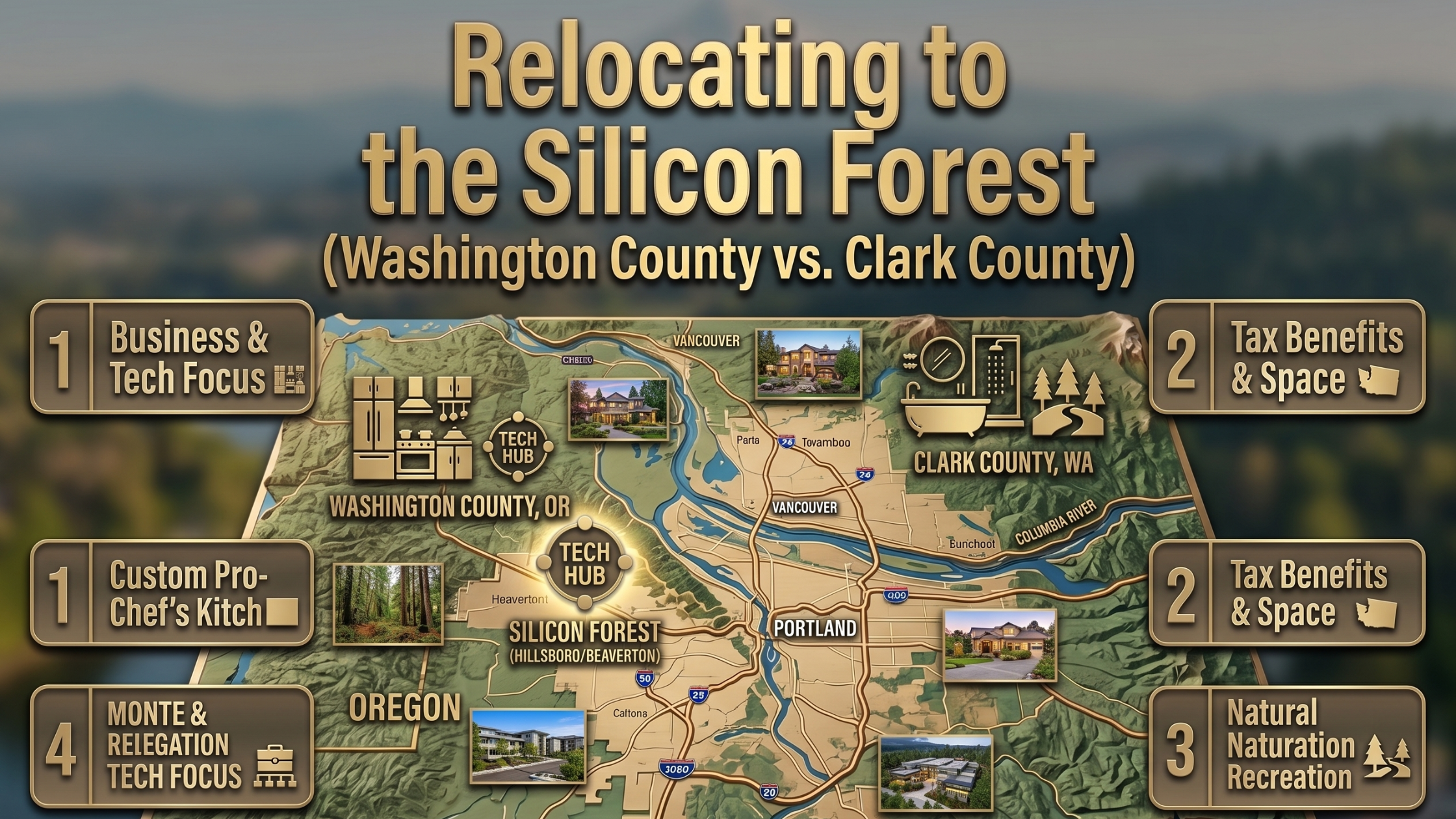 Relocating to the Silicon Forest: Washington Co. vs. Clark Co. header image.