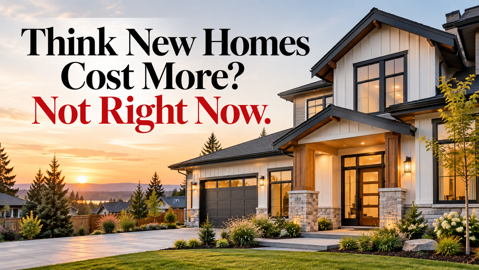 Think New Homes Cost More? Not Right Now. header image.