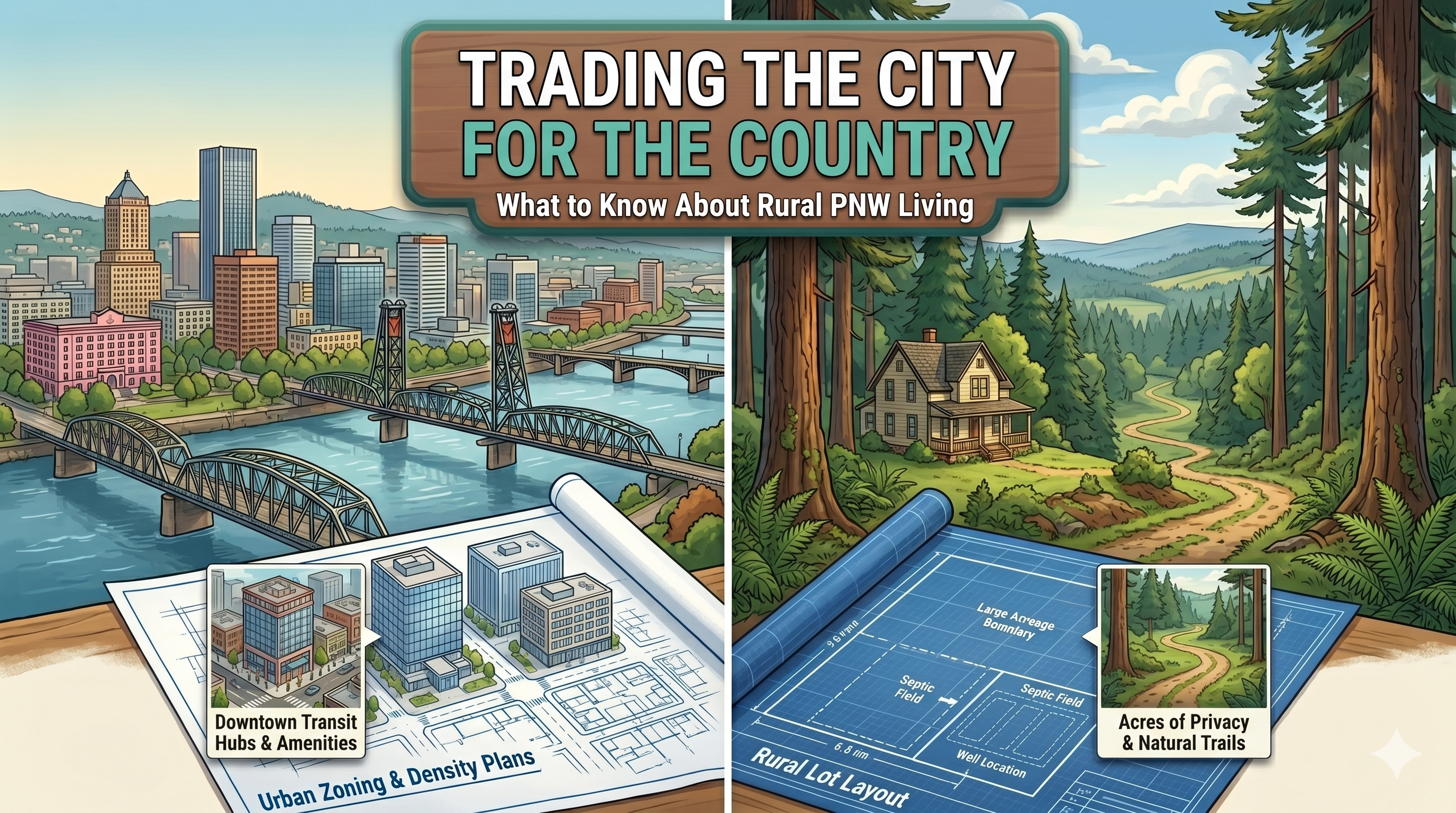 Trading the City for the Country: What to Know About Rural PNW Living header image.