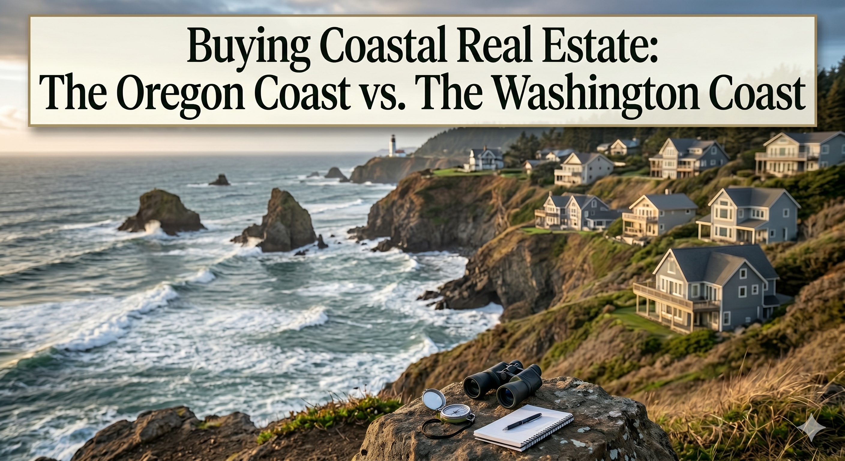 Buying Coastal Real Estate: The Oregon Coast vs. The Washington Coast header image.