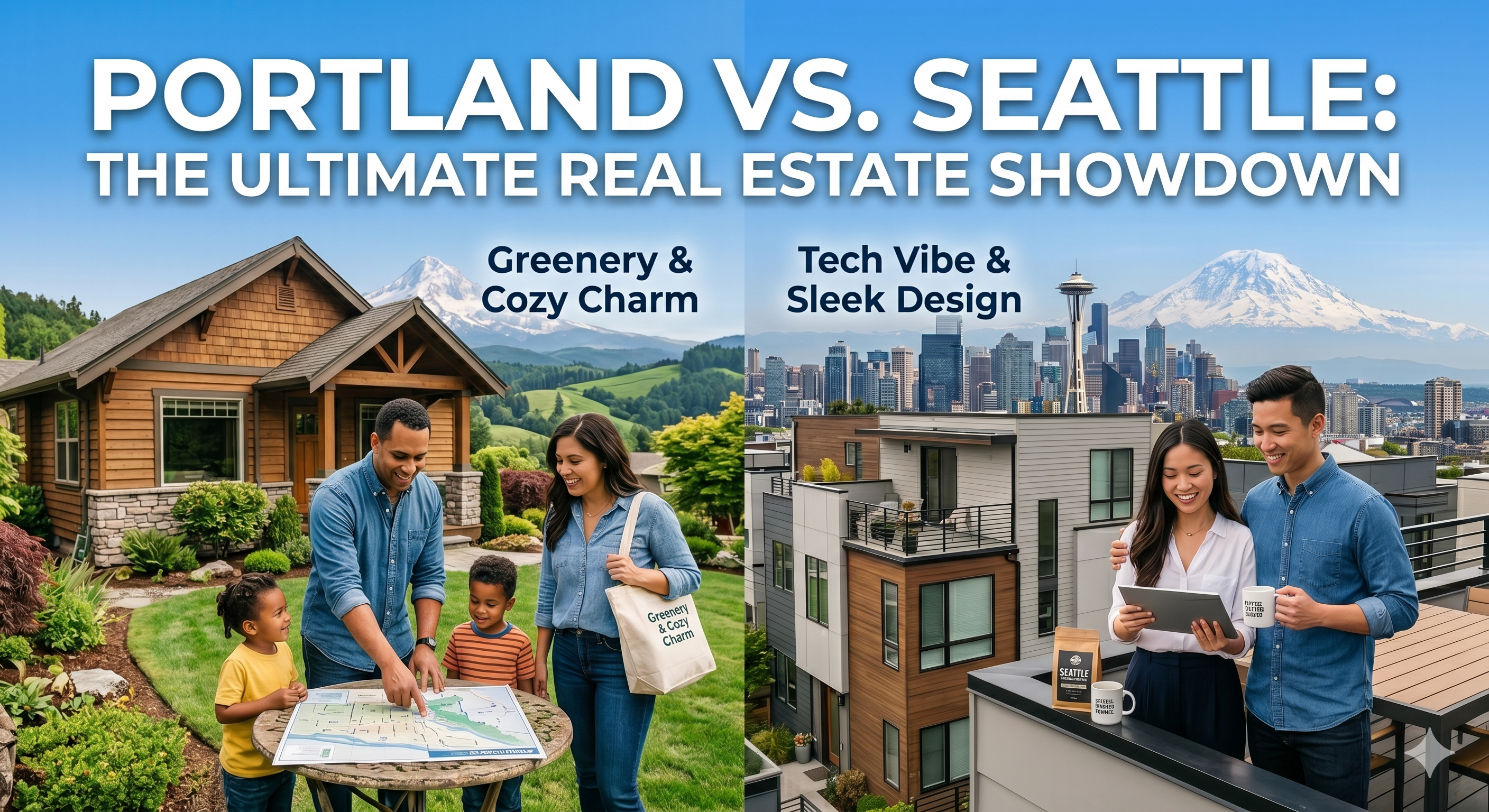 Portland vs. Seattle: The Ultimate Real Estate Showdown header image.