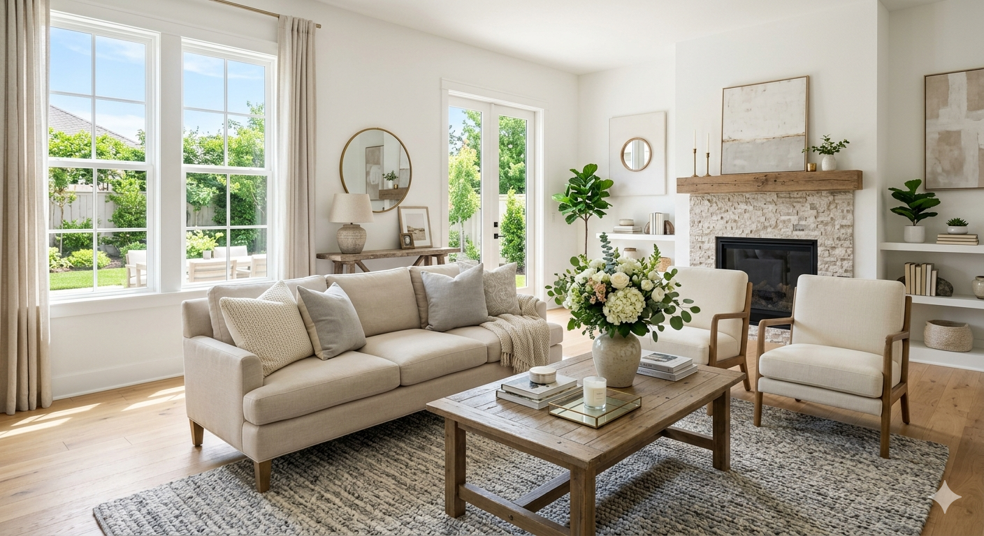 Staged home interior ready for showing in Dallas Fort Worth — ADT Property Partners DHS Realty