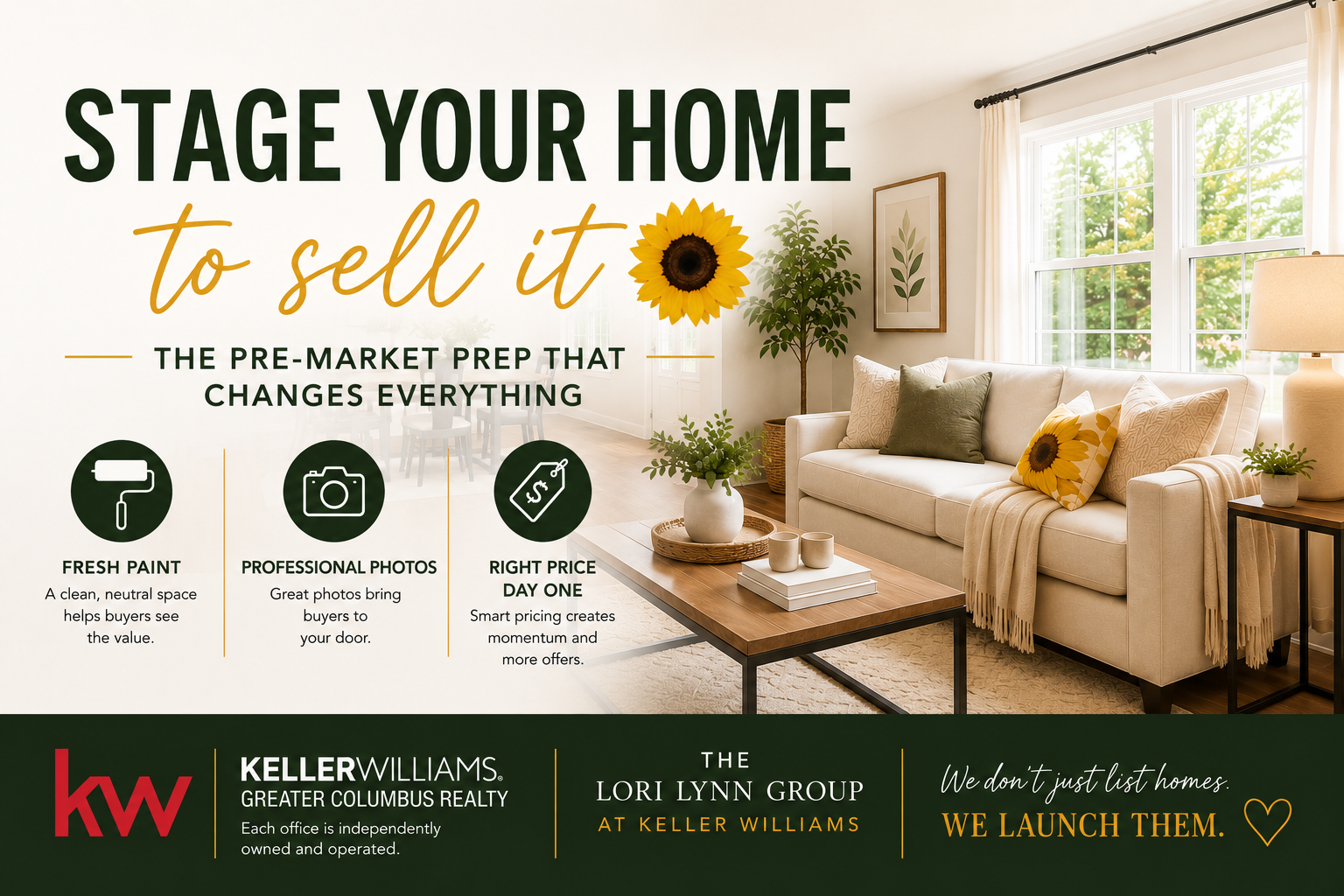Bright, freshly painted living room with new flooring and minimal staging, ready for sale