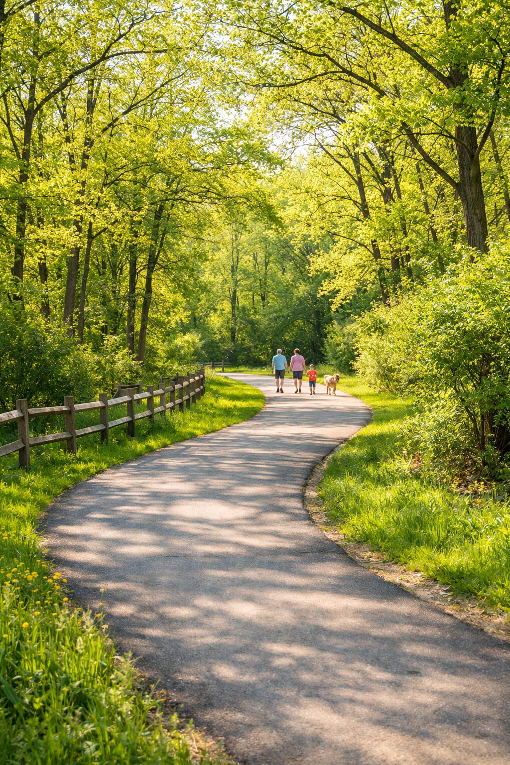Glacier Ridge Metro Park trail in spring near Plain City and Dublin Ohio Central Ohio outdoor spaces