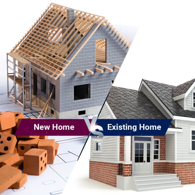 Existing homes vs New construction header image.
