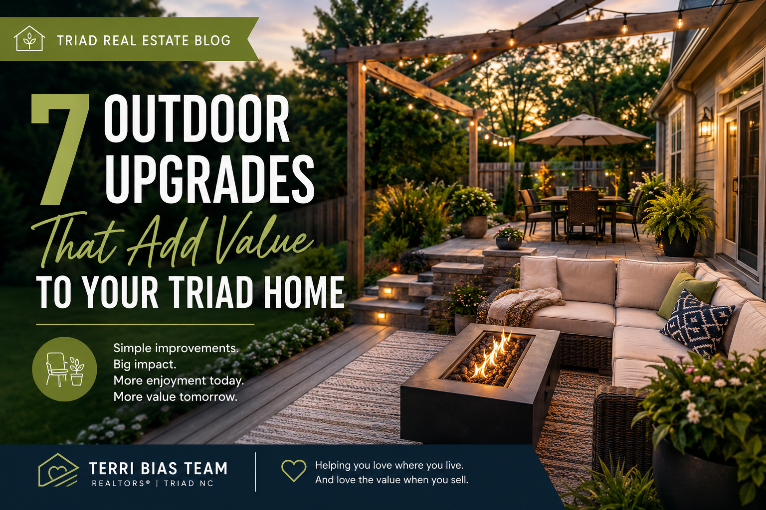 7 Outdoor Upgrades That Add Value to Your Triad Home header image.