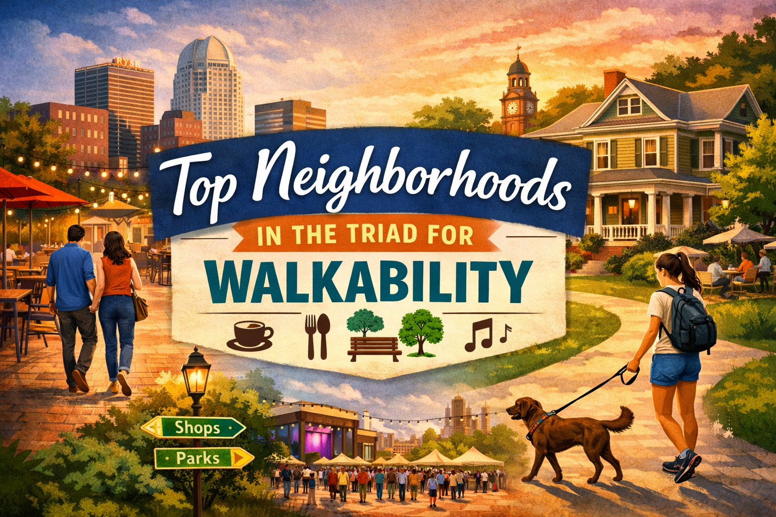 Top Neighborhoods in the Triad for Walkability