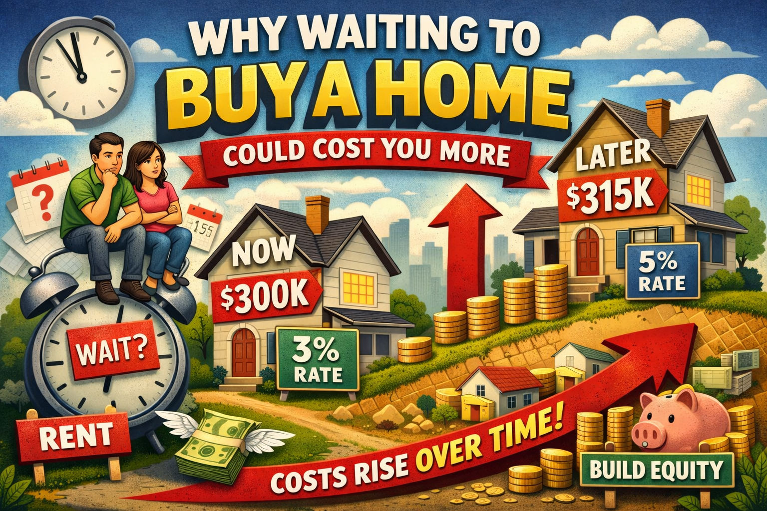 Why Waiting to Buy a Home Could Cost You More in the Long Run header image.