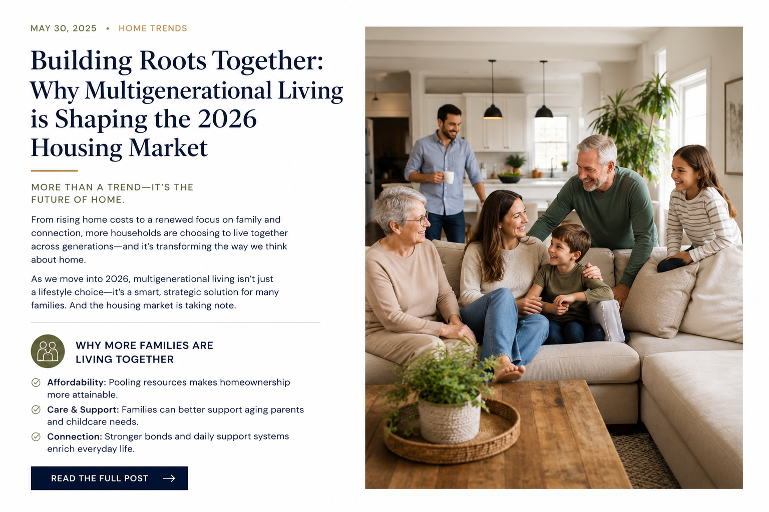 Why Multigenerational Living Is Shaping the 2026 Housing Market header image.