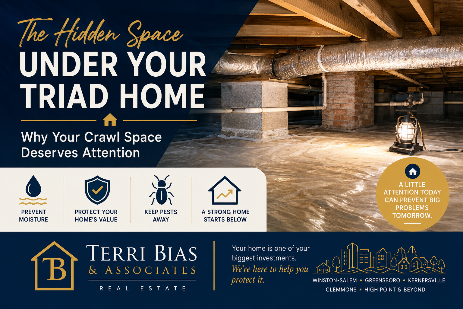 The Hidden Space Under Your Triad Home: Why Your Crawl Space Deserves Attention header image.