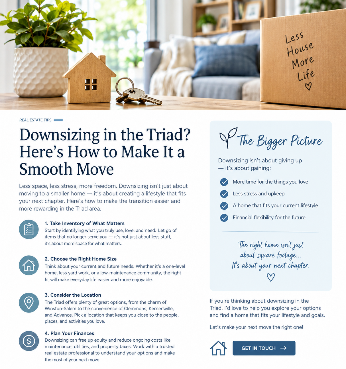 Downsizing in the Triad? Here’s How to Make It a Smooth Move header image.