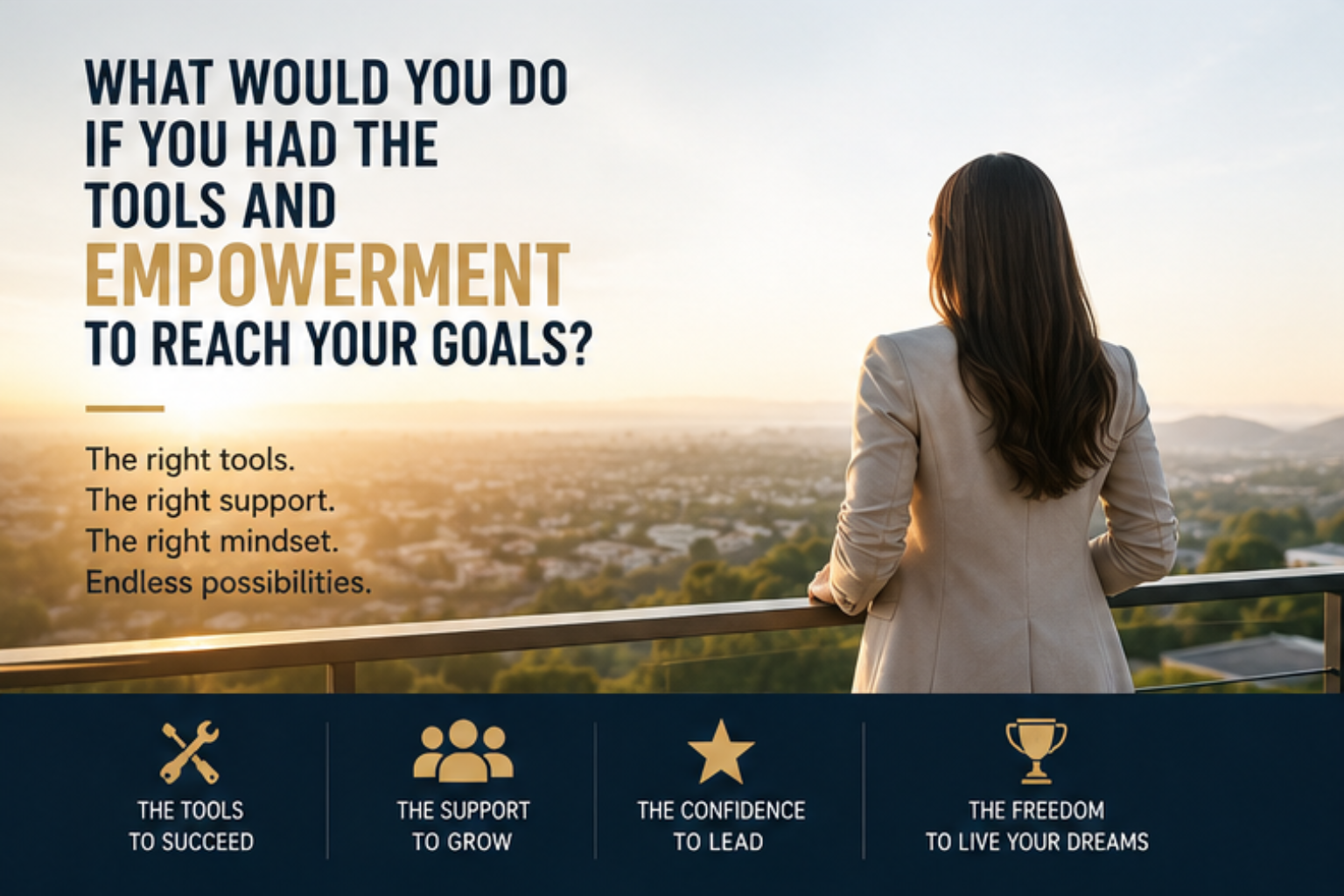 What Would You Do If You Had the Tools and Empowerment to Reach Your Goals? header image.