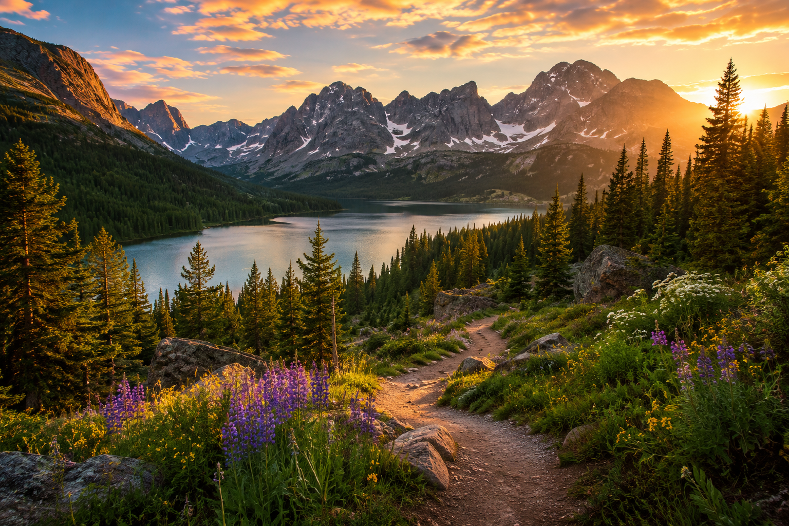 Mountain View at Sunset 
