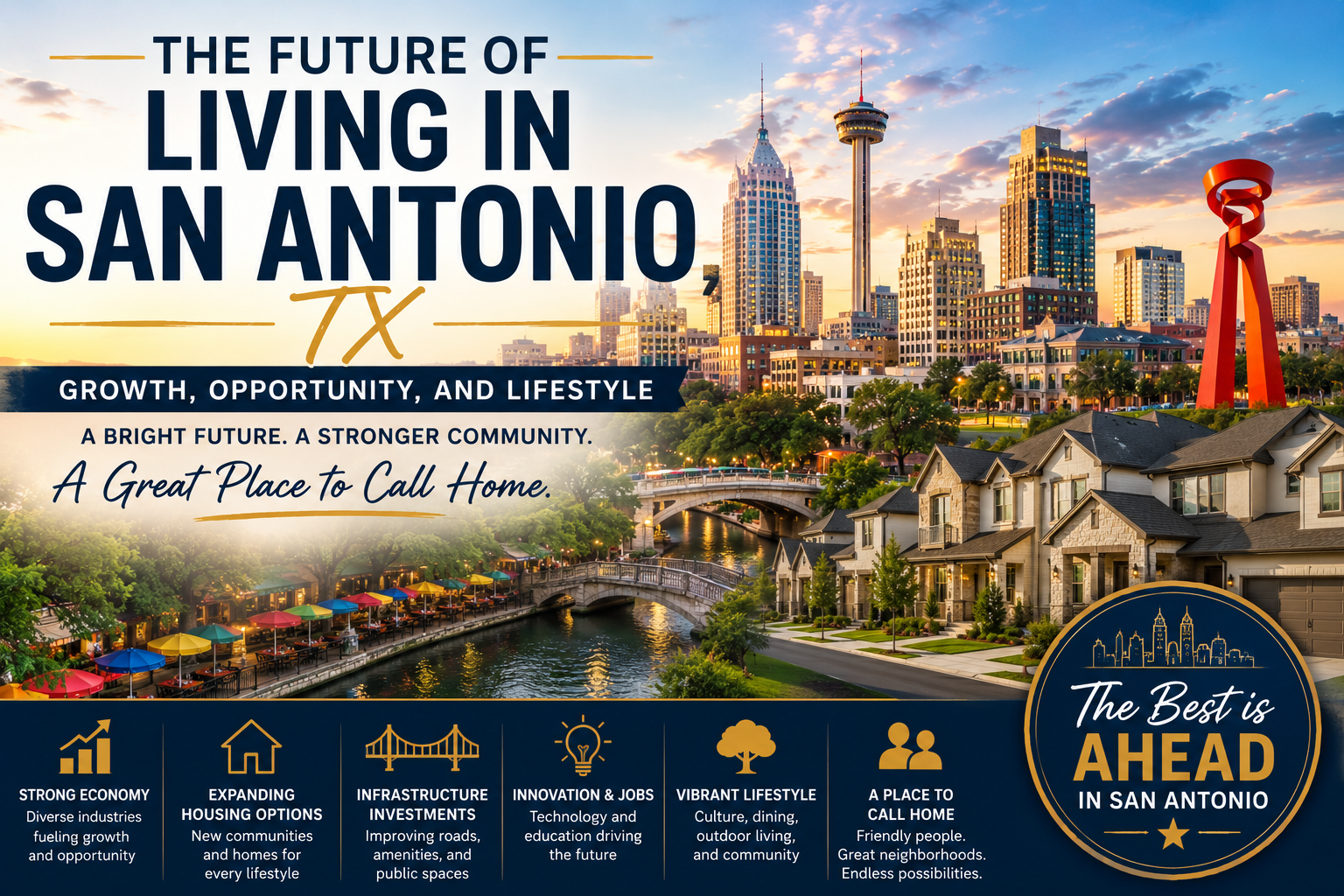 The Future of Living in San Antonio, TX: Growth, Opportunity, and Lifestyle header image.