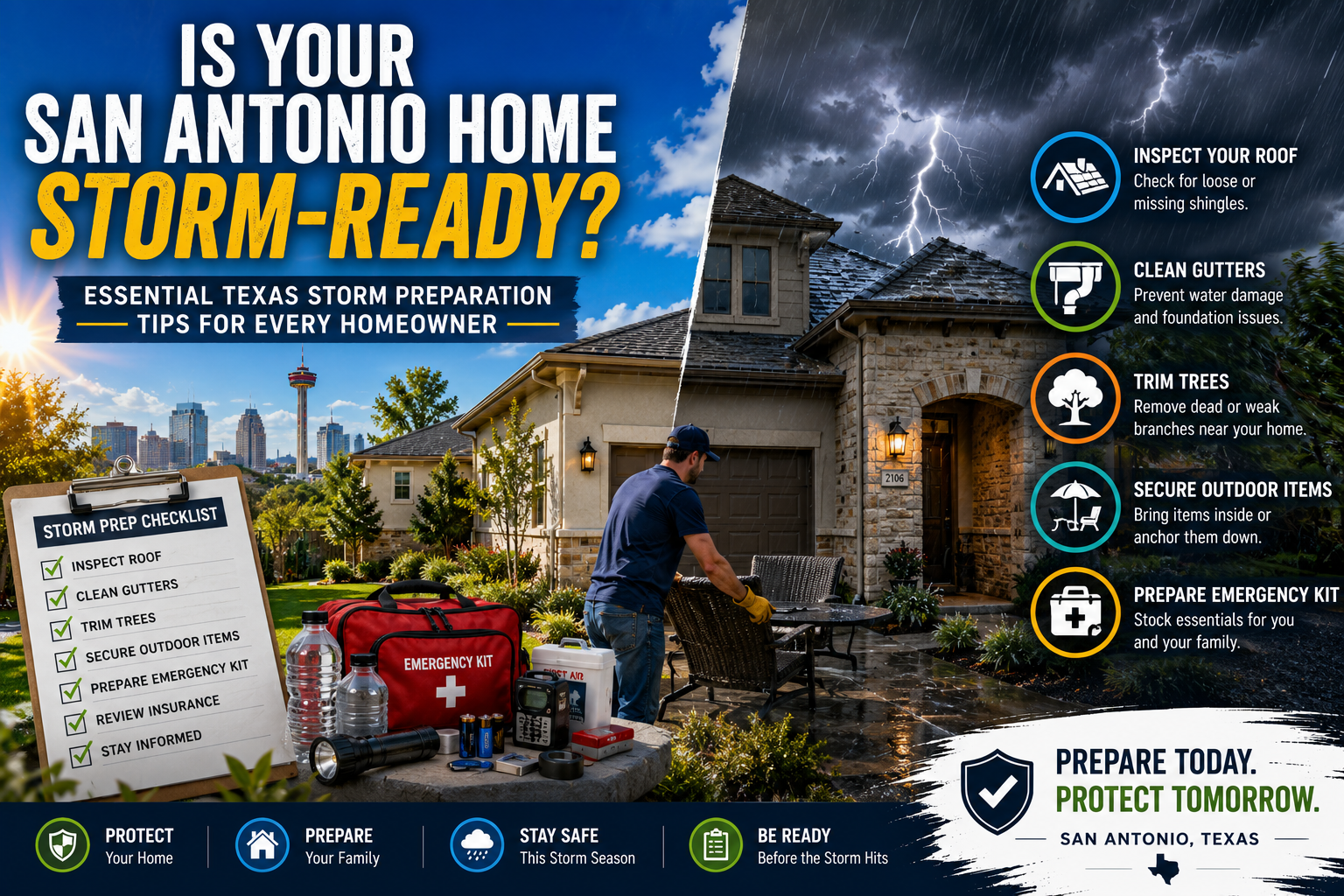 How to Prepare Your Home for Texas Storm Season in San Antonio header image.