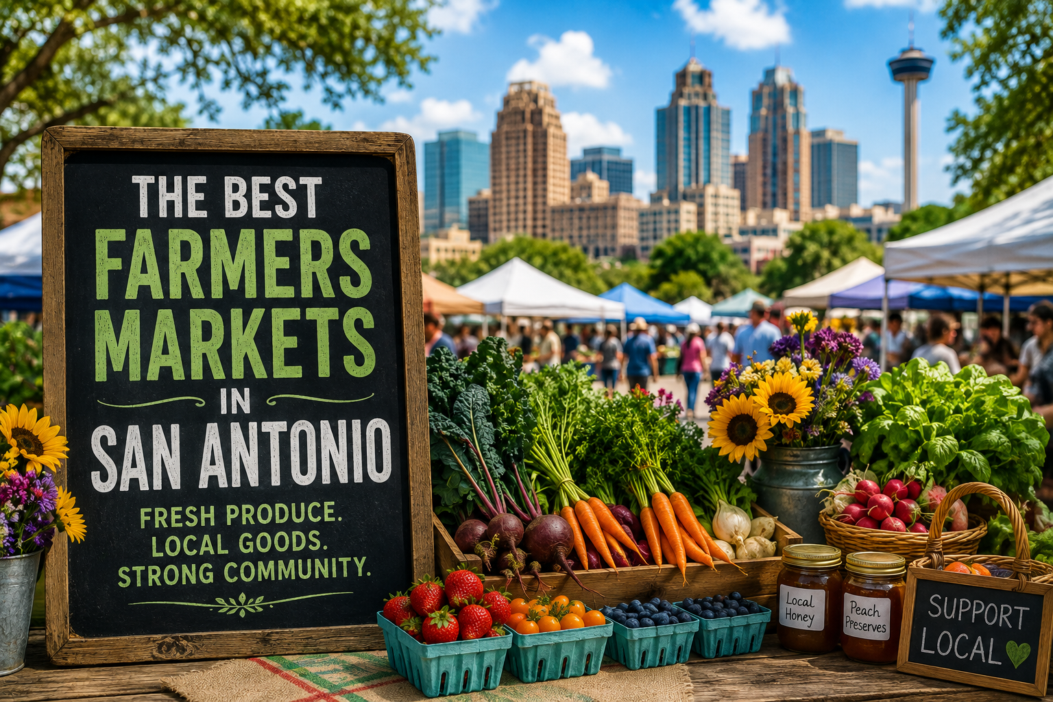 The Best Farmers Markets in San Antonio, TX: Fresh Produce, Local Finds, and Weekend Fun header image.