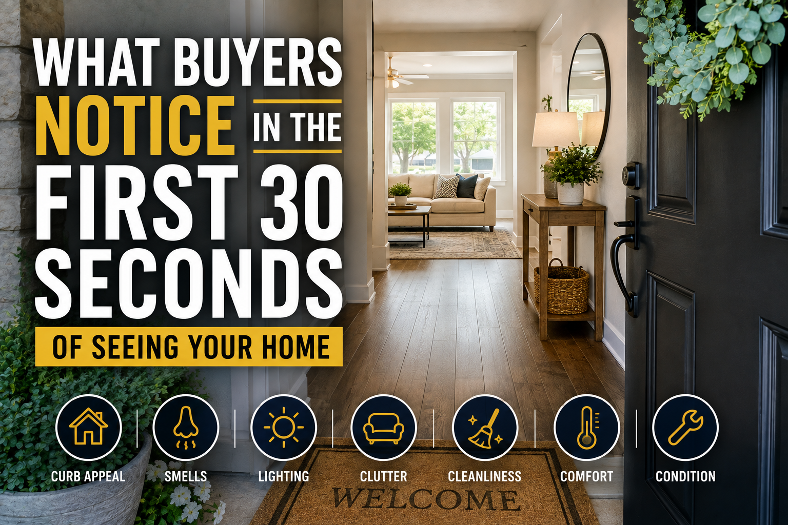 What Buyers Notice in the First 30 Seconds of Seeing Your Home header image.