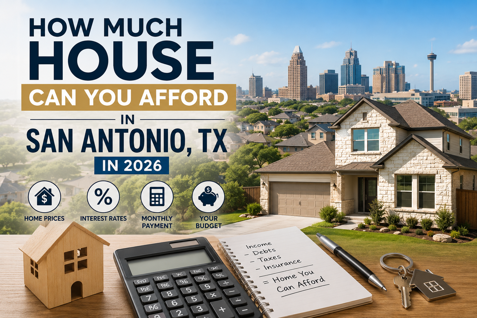How Much House Can You Afford in San Antonio, TX in 2026? header image.