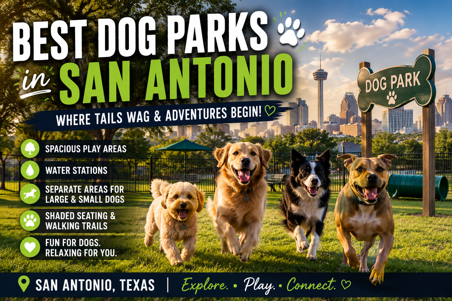 Dogs Parks worth visiting in San Antonio header image.