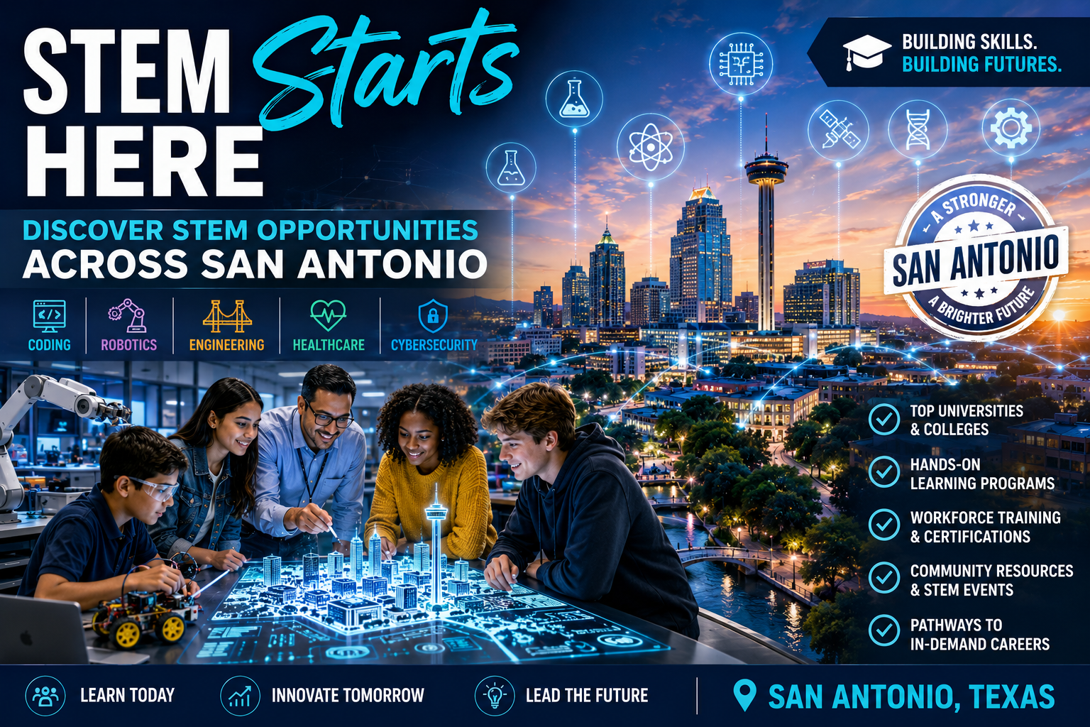 STEM Learning Opportunities Across San Antonio: Building Skills for the Future header image.