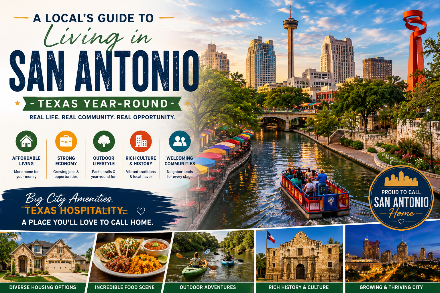 A Local's Guide to Living in San Antonio, TX Year-Round header image.