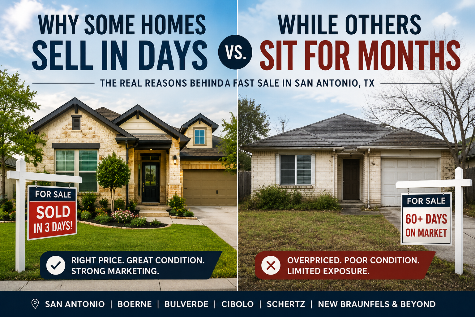 Why Some Homes Sell in Days While Others Sit for Months in San Antonio, TX header image.