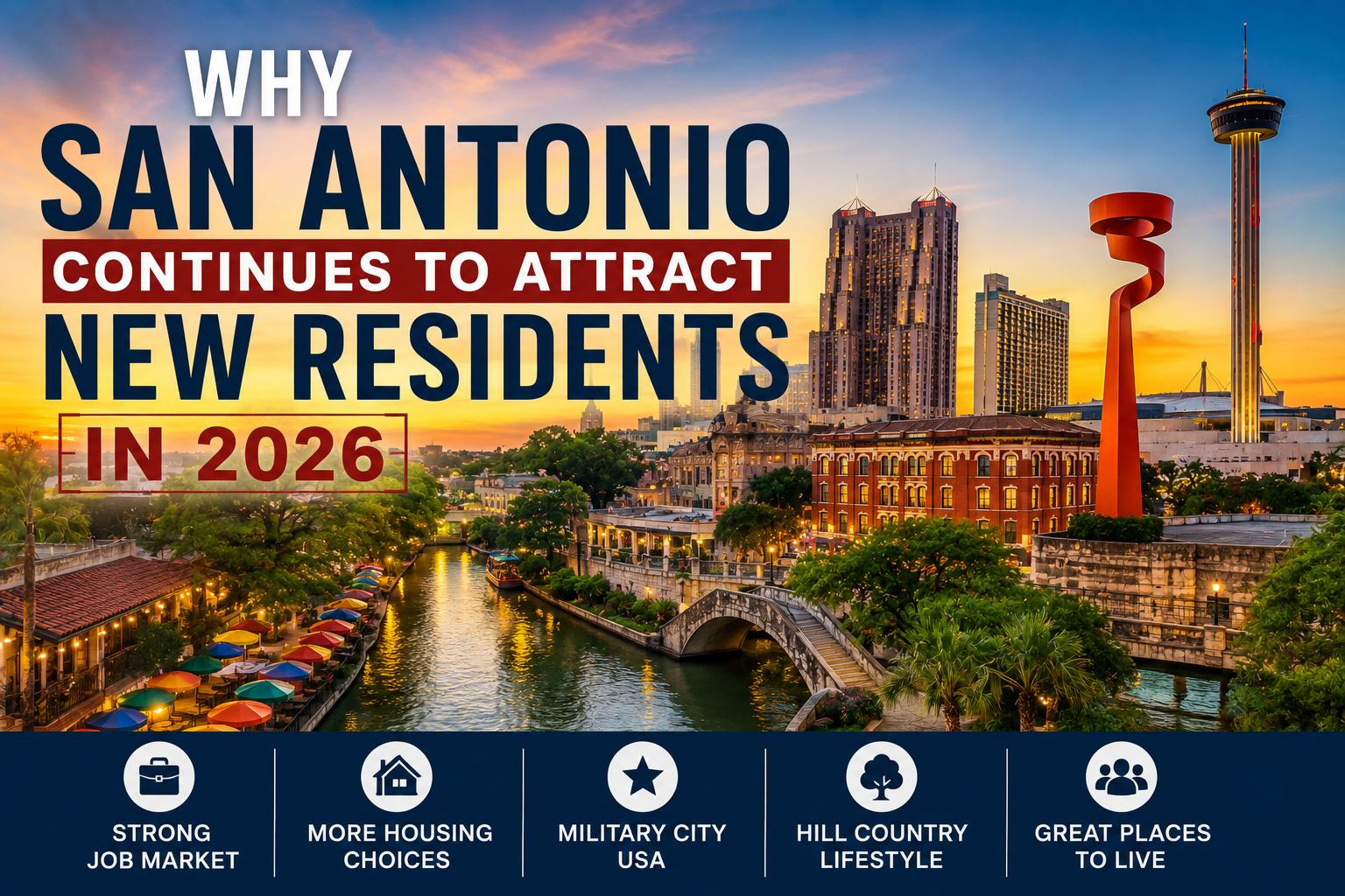 Why San Antonio Continues to Attract New Residents in 2026 header image.