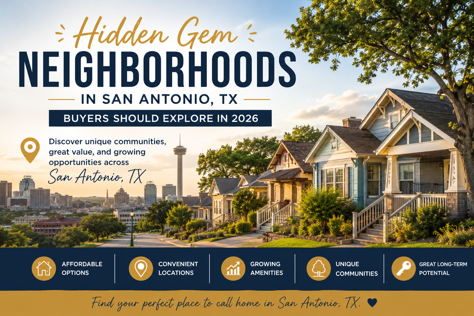 Hidden Gem Neighborhoods in San Antonio TX Buyers Should Explore in 2026 header image.