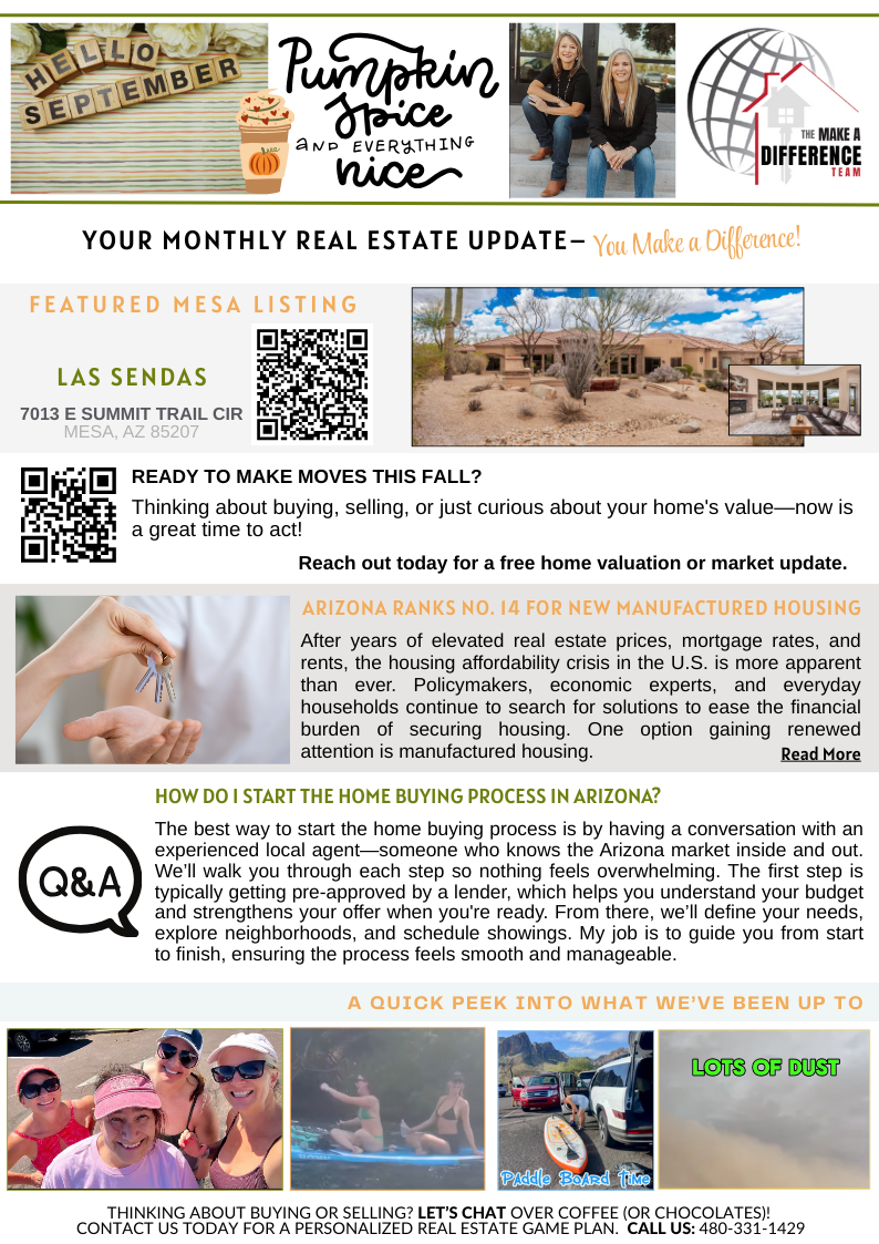 September's Make A Difference Team Newsletter header image.