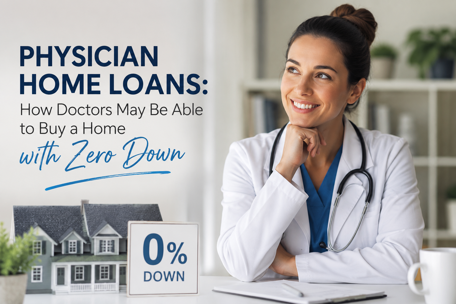 Physician Home Loans: Can Doctors Buy a Home With Zero Down? header image.