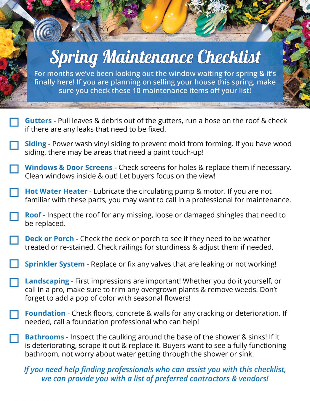 Your Home’s Spring Maintenance Checklist! header image.