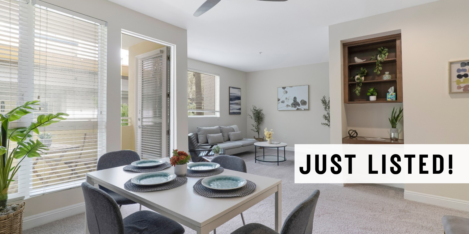 JUST LISTED in Woodland Hills header image.