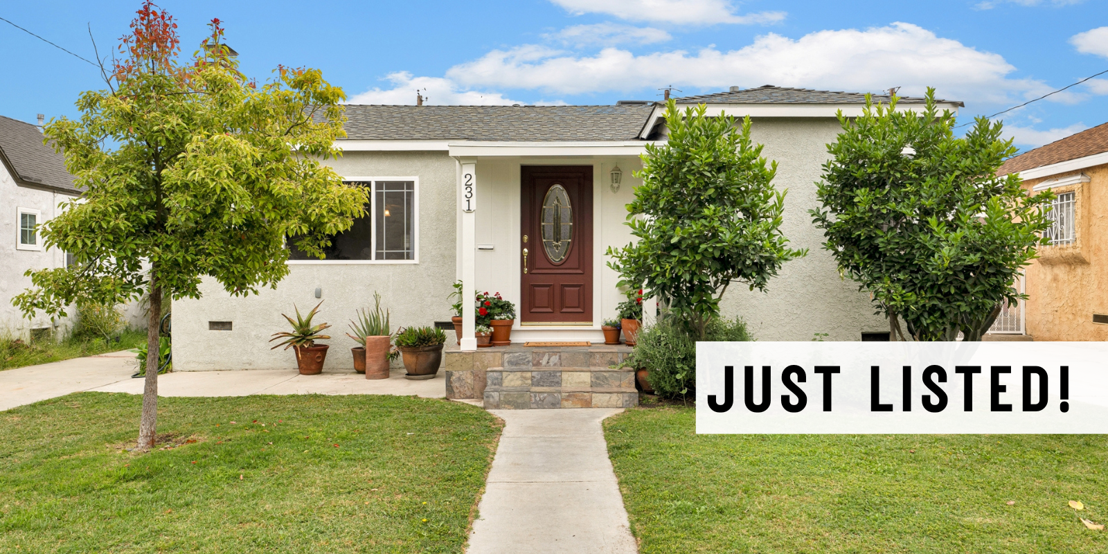 JUST LISTED in Burbank header image.