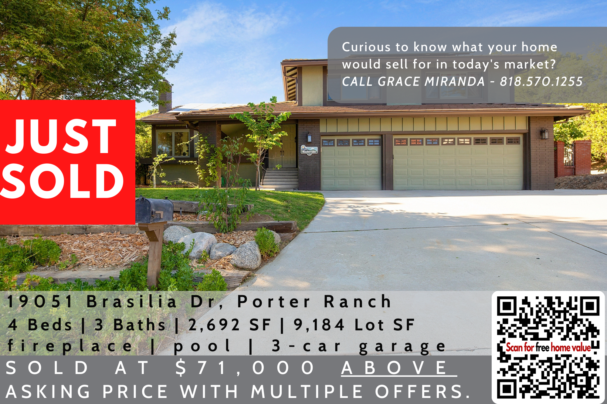 Just Sold in Porter Ranch header image.