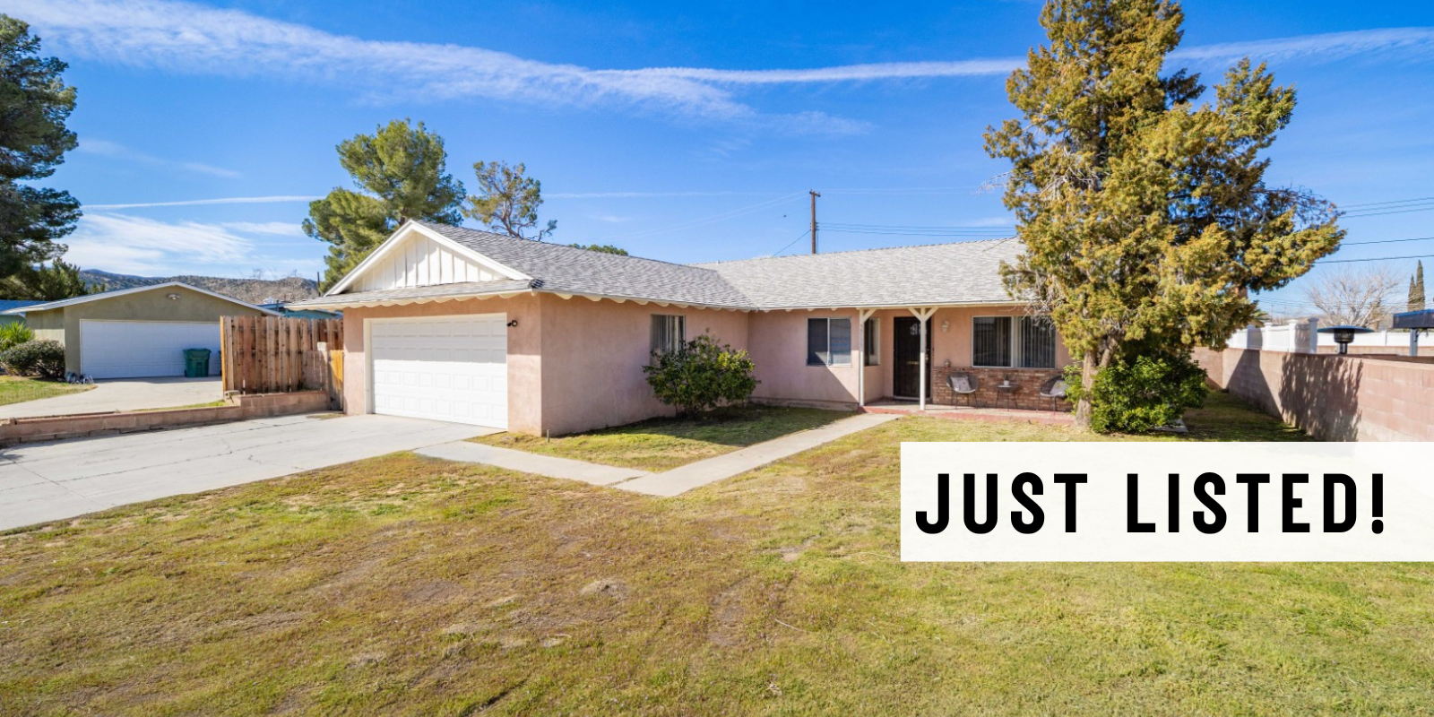 JUST LISTED in Palmdale header image.