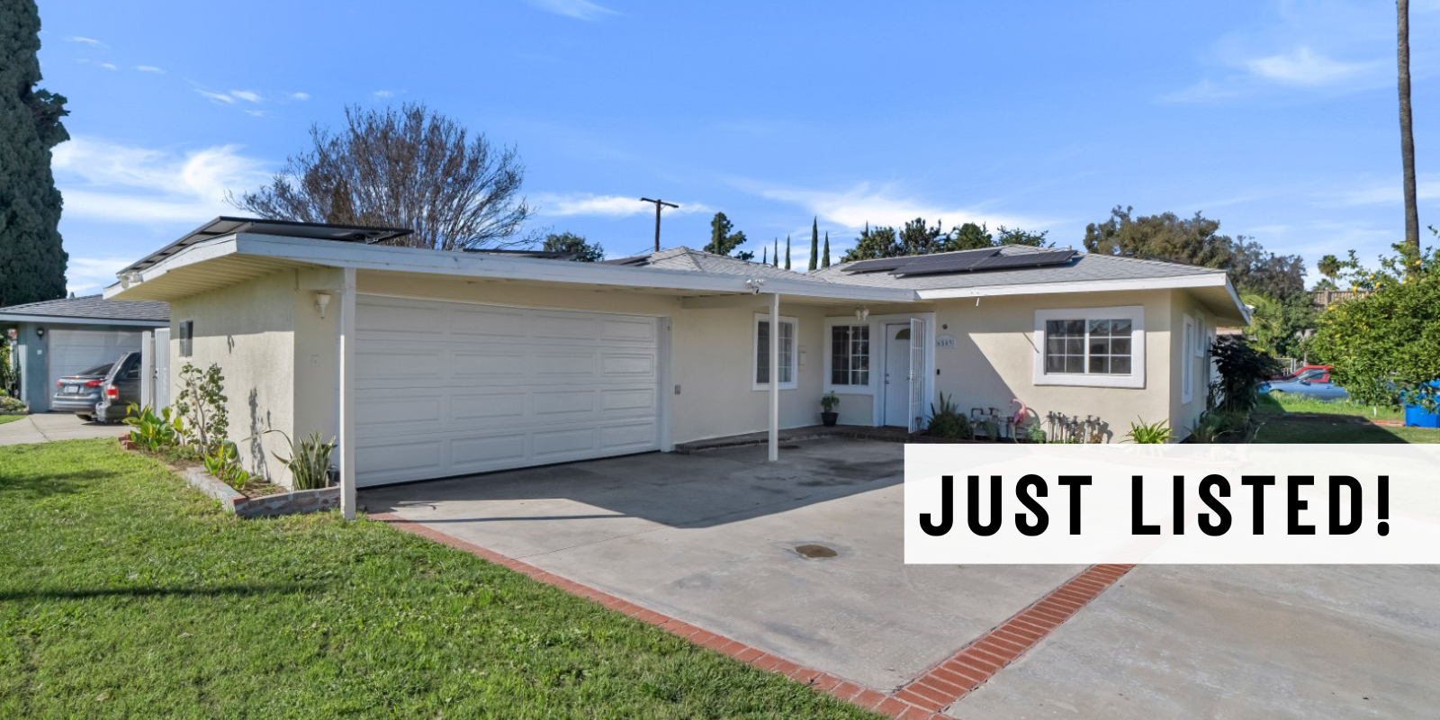 JUST LISTED in Whittier header image.