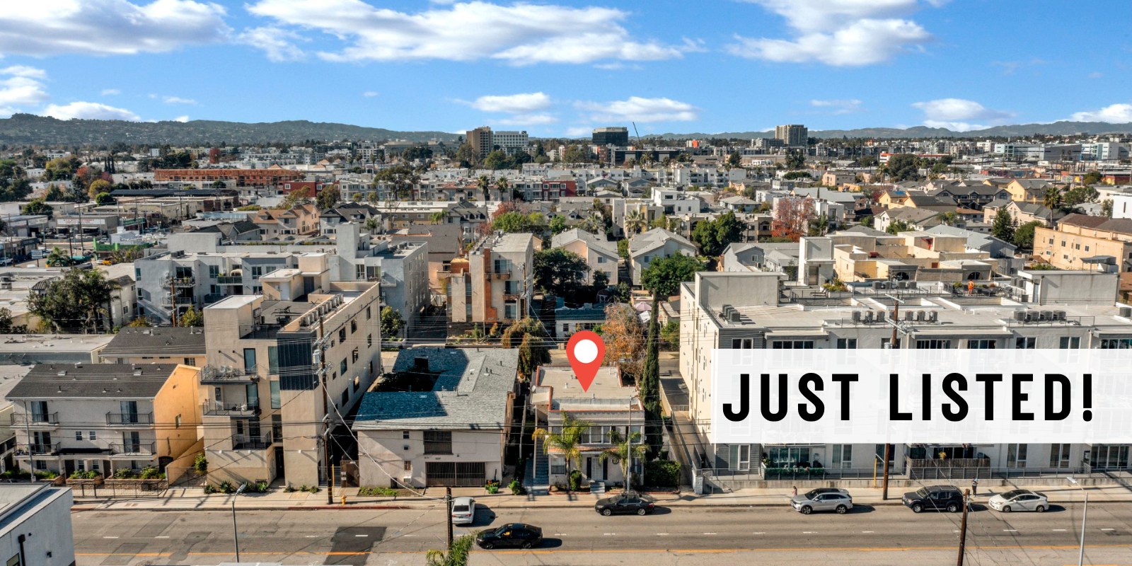JUST LISTED in North Hollywood header image.