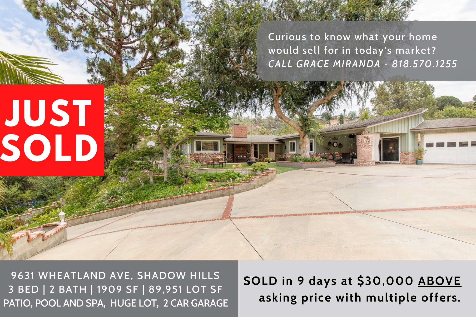 Just Sold in Shadow Hills header image.