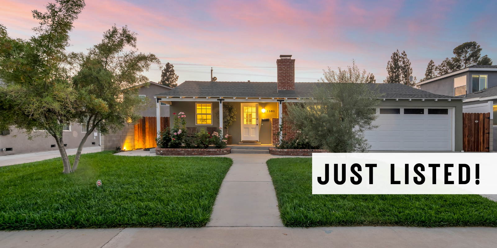 JUST LISTED in Burbank header image.