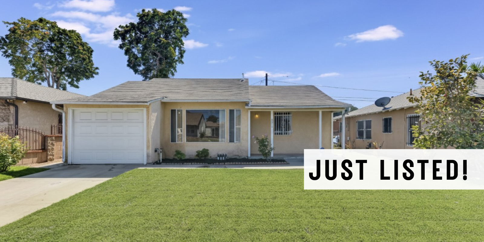 JUST LISTED in Compton header image.