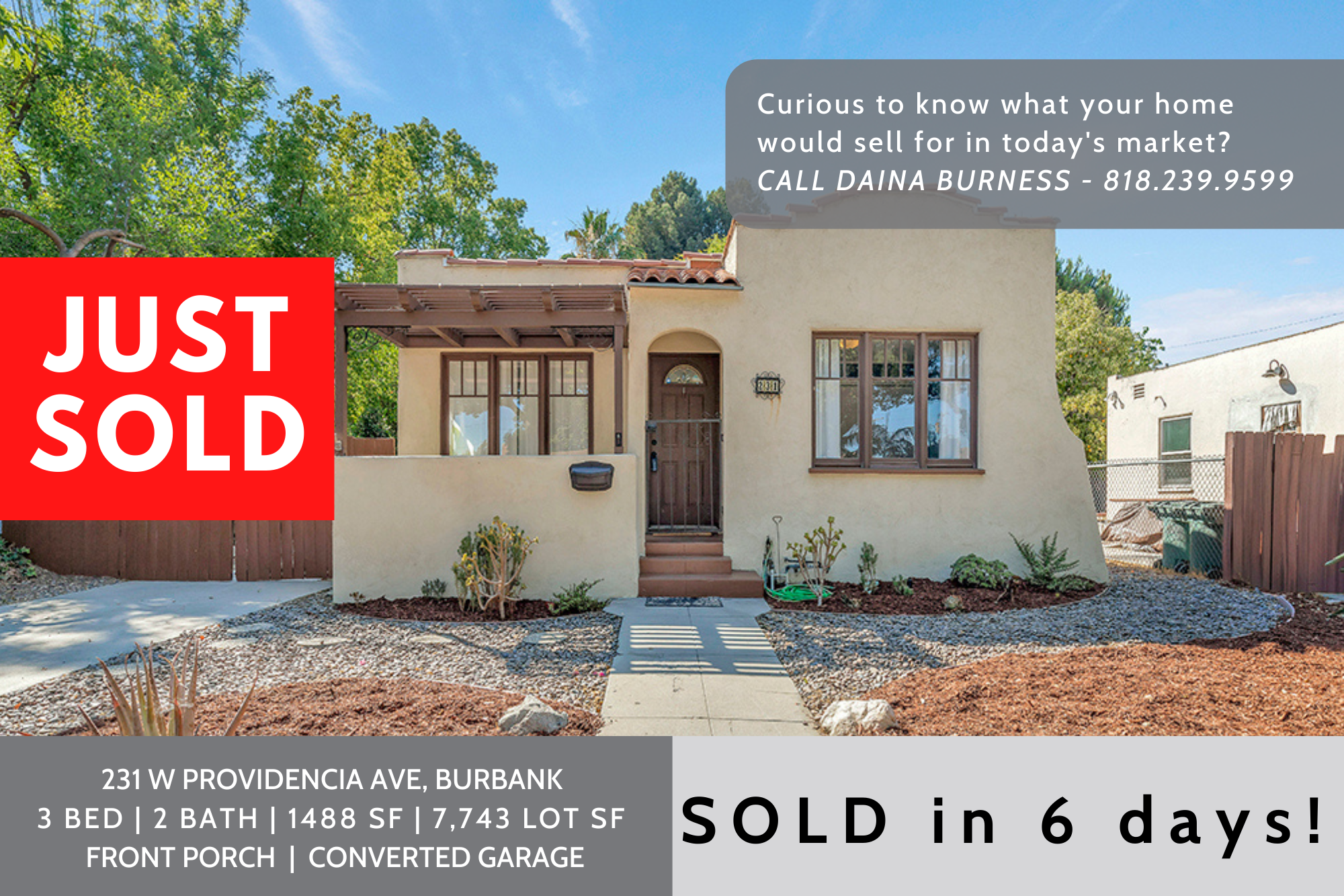 Just Sold in Burbank header image.