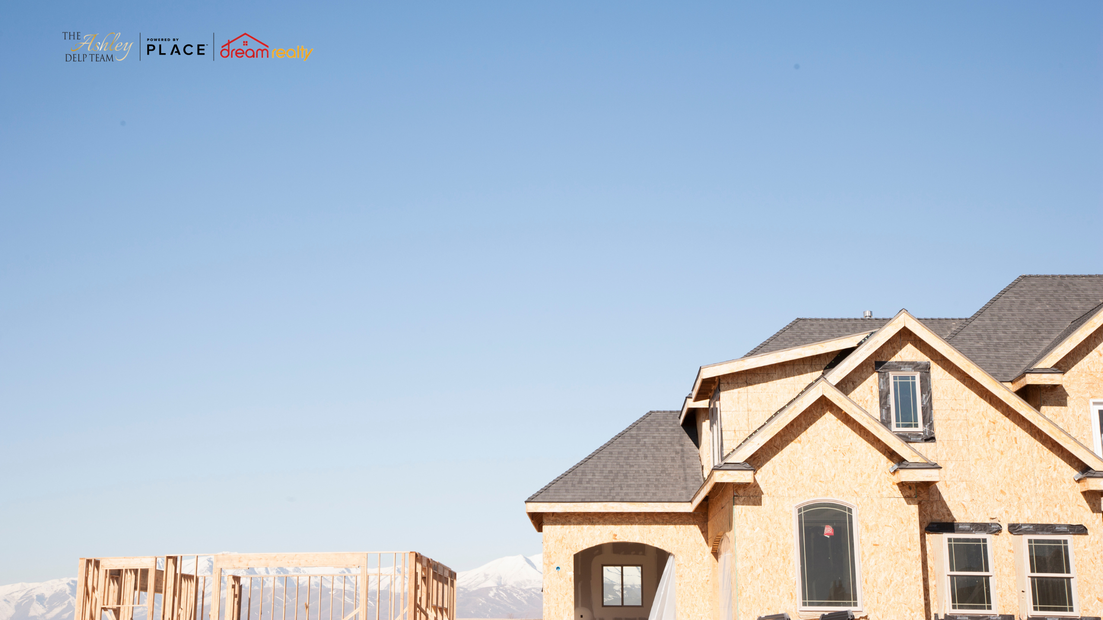 New Construction Home with Sky and Mountains