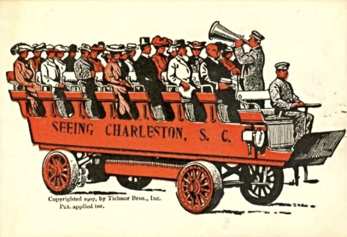 Vintage Tour Bus Illustration 1907