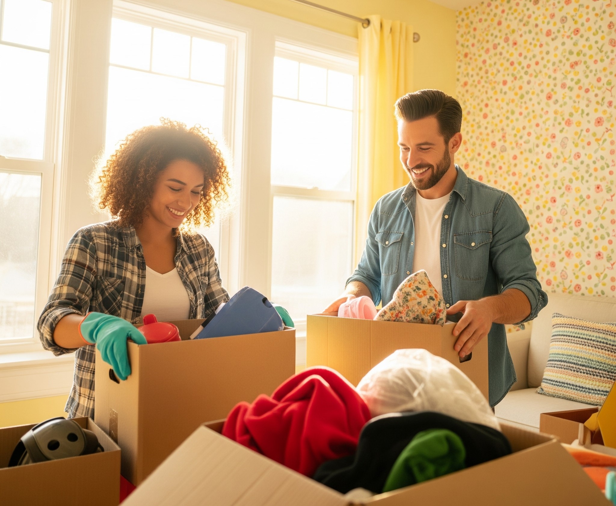 A clean, bright, and well-staged home interior, showcasing a living room ready for potential buyers. This image represents the preparation and staging needed for a successful home sale.