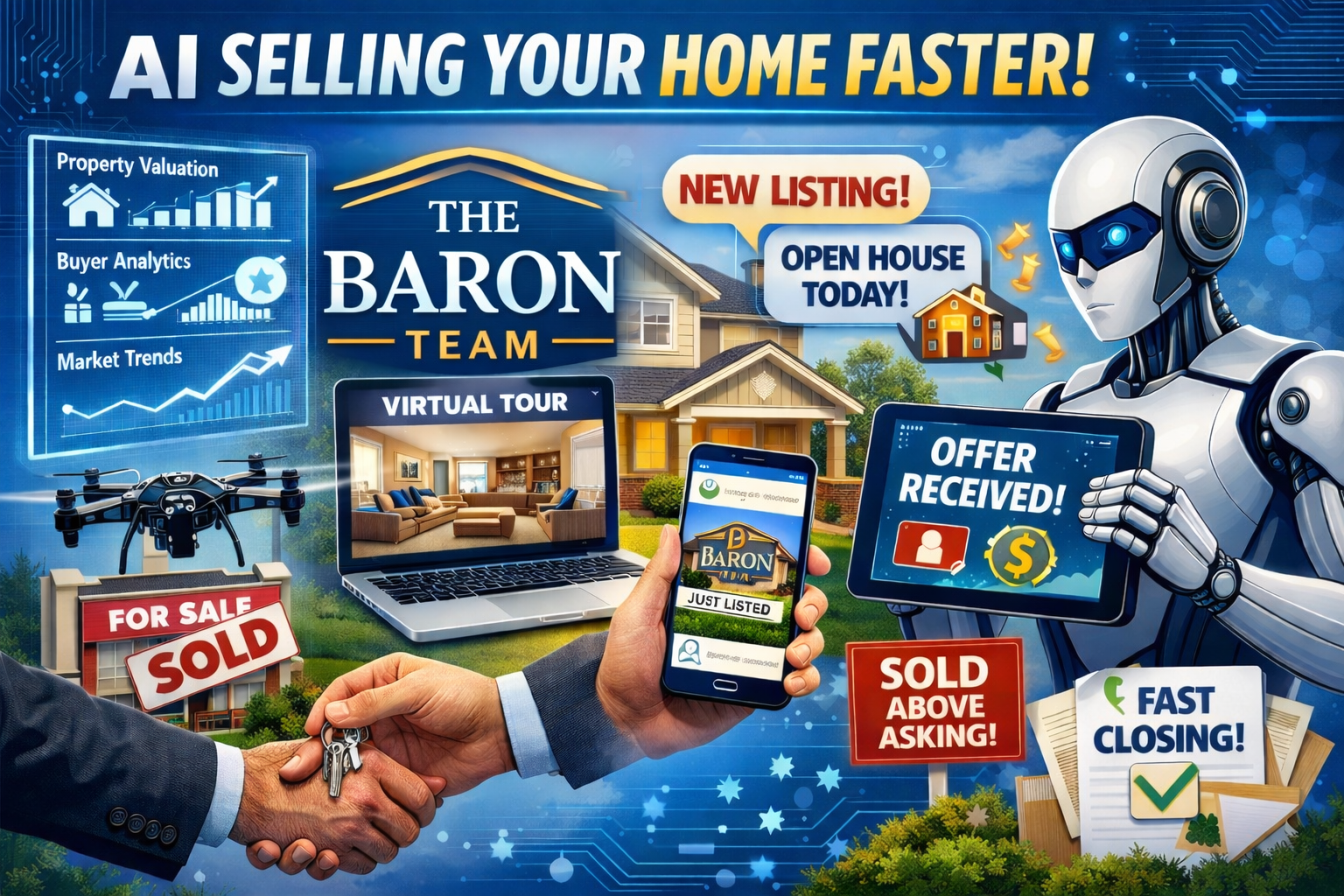 How The Baron Team Uses AI-Powered Marketing to Get Your Home Sold Faster header image.