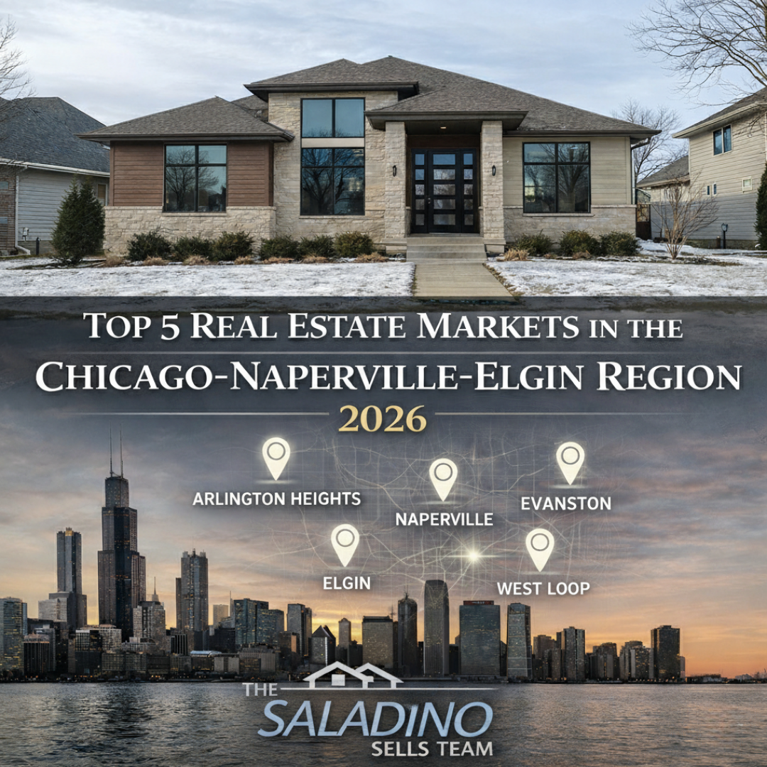 Top 5 Real Estate Markets in the Chicago-Naperville-Elgin Region for 2026 header image.