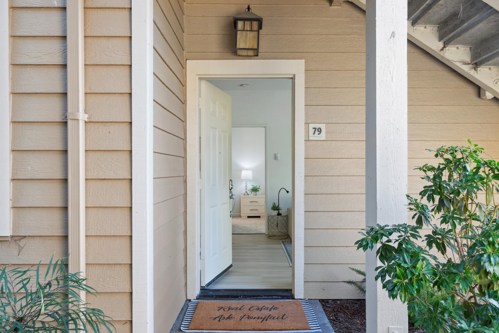 Front door marked 79 at 79 Lakeshore Ct, Marina Bay, Richmond
