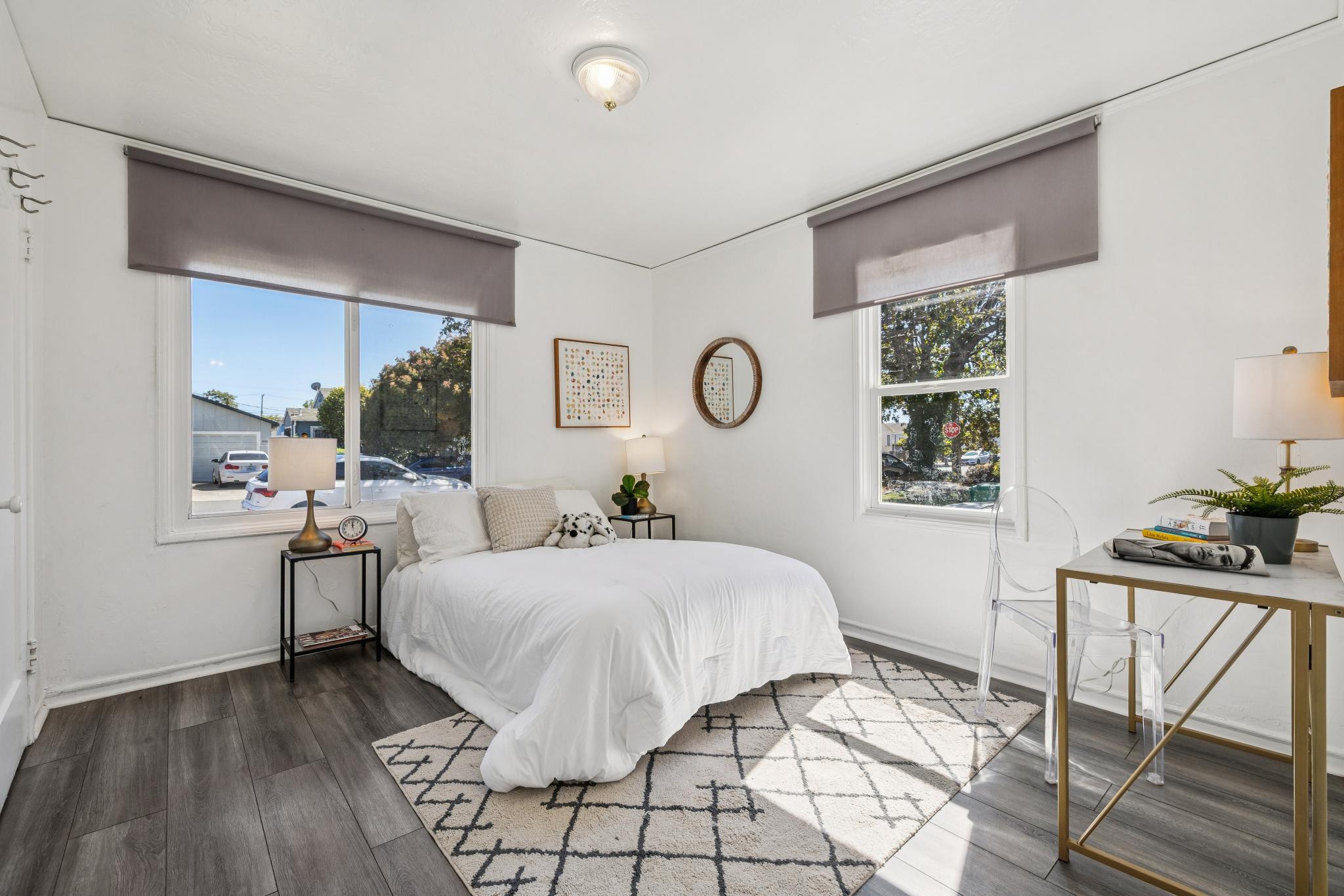 First bedroom with updated flooring at 3417 Maricopa Ave in Richmond, CA
