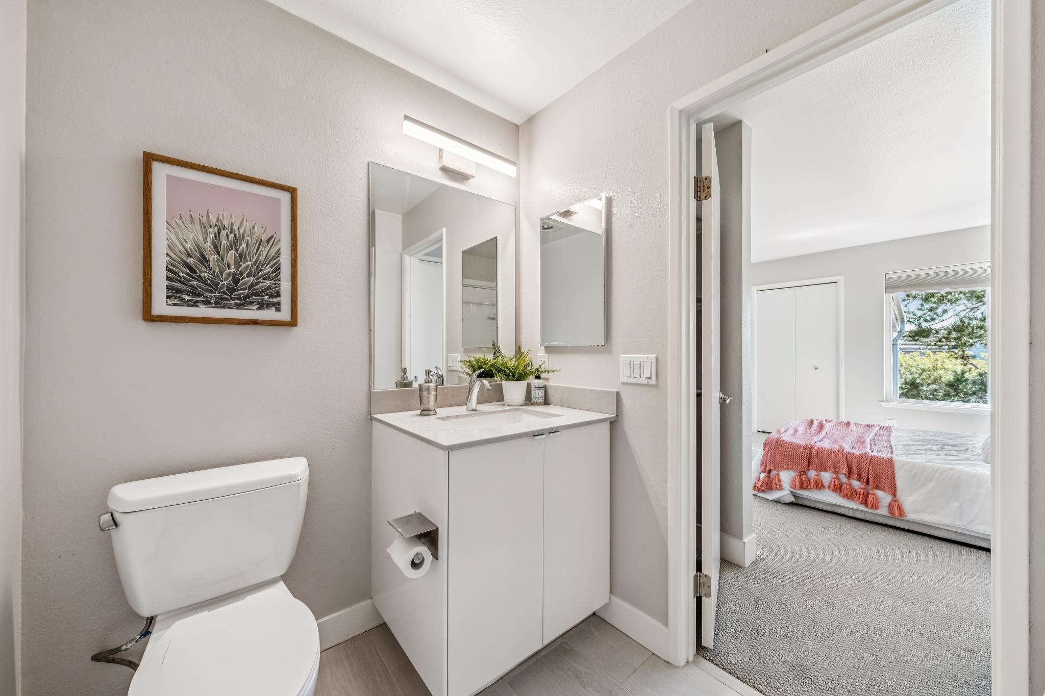 Updated bathroom at 24 Bayside Ct in Marina Bay, Richmond, California