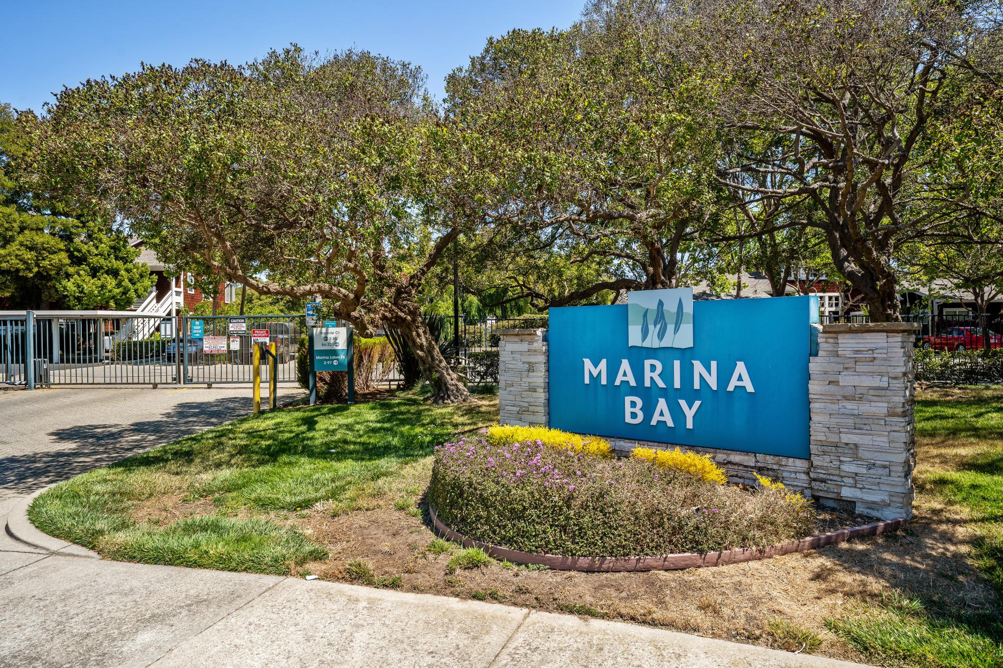 Marina Bay community entrance near 24 Bayside Ct in Richmond, California